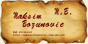 Maksim Božunović vizit kartica
